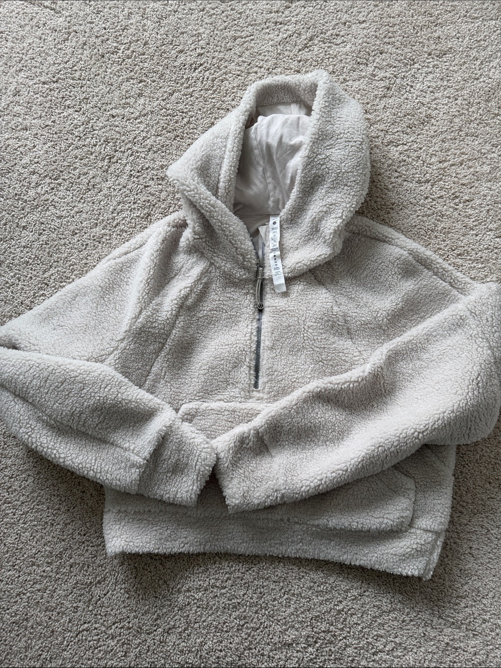lululemon athletica Cream Sherpa Half-Zip Hoodie